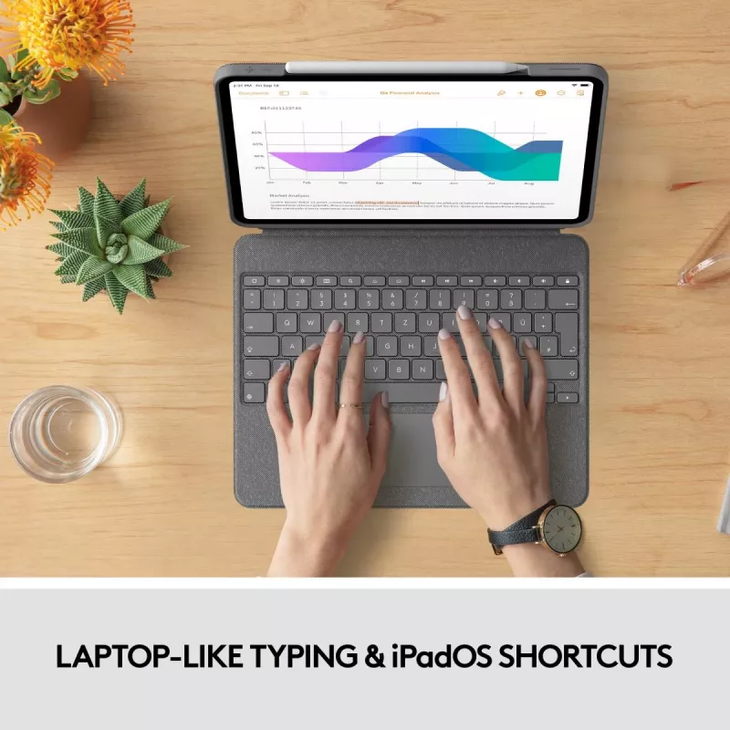 LOGITECH Combo Touch - iPad Pro 12,9 collas (5. paaudze) - angļu - Qwerty