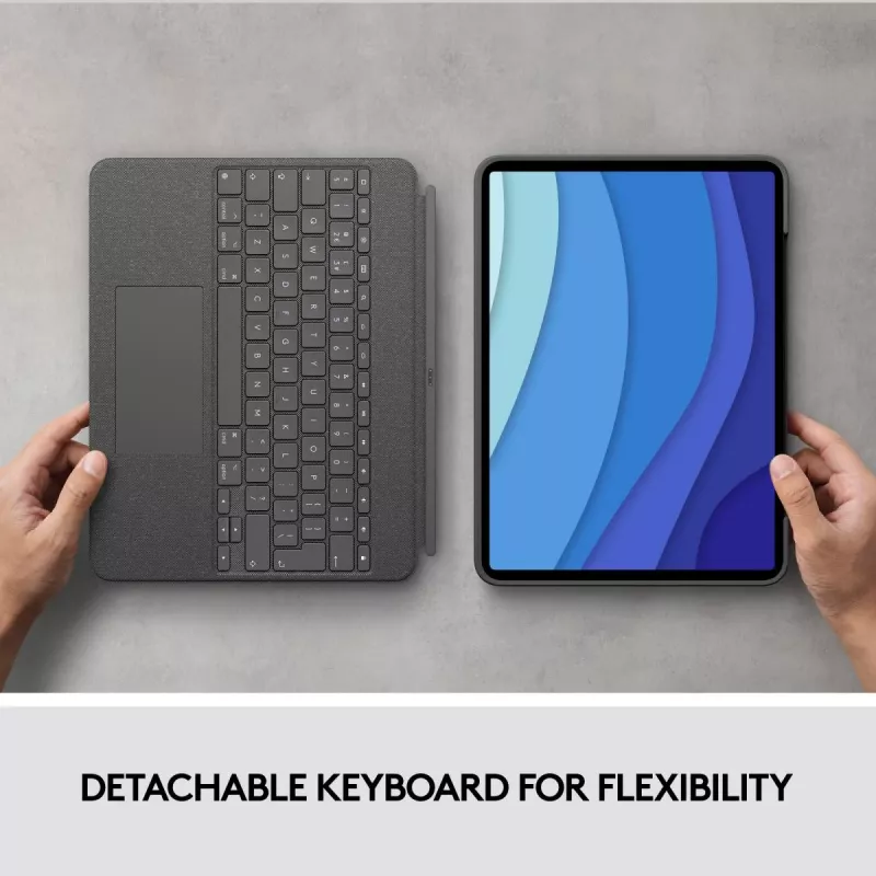 LOGITECH Combo Touch - iPad Pro 12,9 collas (5. paaudze) - angļu - Qwerty