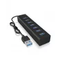ICY BOX IB-HUB1700-U3 USB 3.2 Gen 1 (3.1 Gen 1) Type-A 5000 Mbit/s Melns