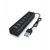 ICY BOX IB-HUB1700-U3 USB 3.2 Gen 1 (3.1 Gen 1) Type-A 5000 Mbit/s Melns