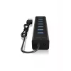 ICY BOX IB-HUB1700-U3 USB 3.2 Gen 1 (3.1 Gen 1) Type-A 5000 Mbit/s Melns