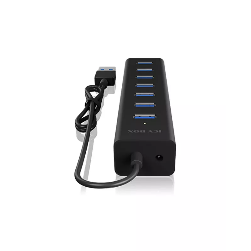 ICY BOX IB-HUB1700-U3 USB 3.2 Gen 1 (3.1 Gen 1) Type-A 5000 Mbit/s Melns