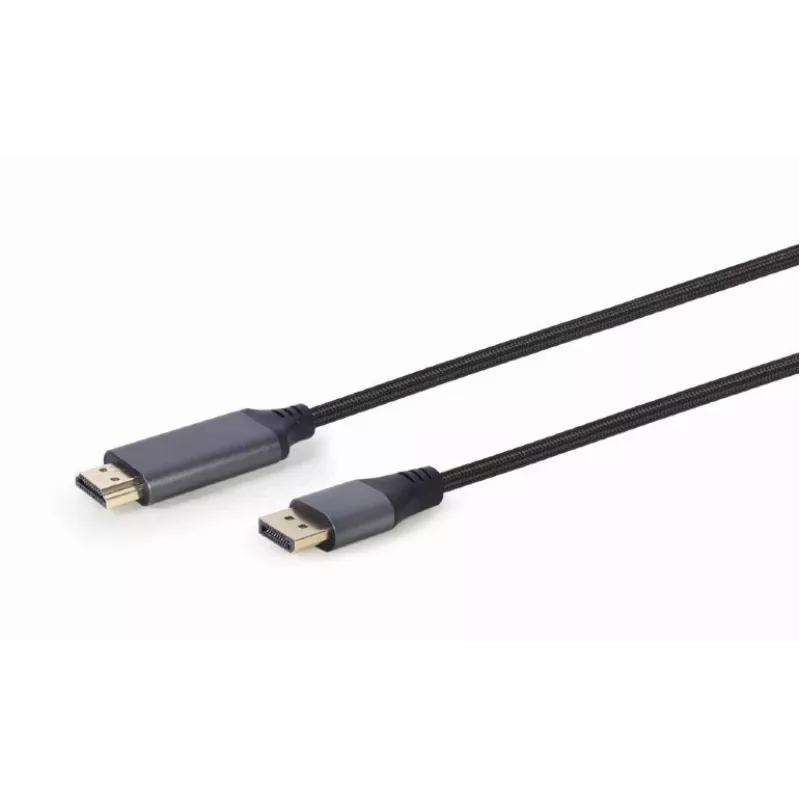 Video kabeļa adapteris Gembird CC-DP-HDMI-4K-6 — DisplayPort uz HDMI Type A, 1,8 m, 4K, melns