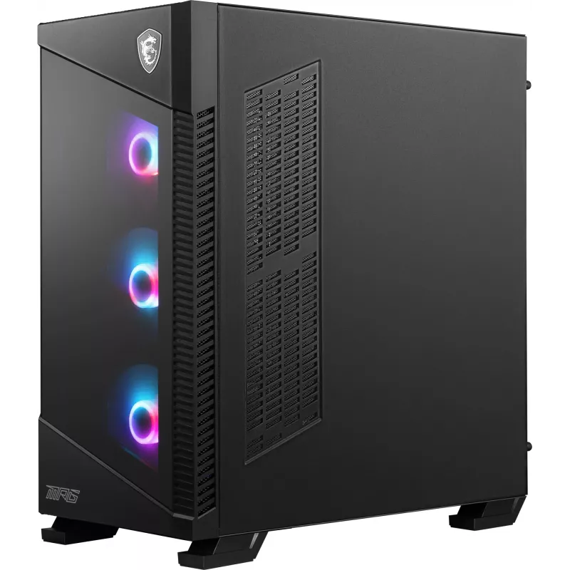 PC korpuss MSI MPG VELOX 100R Mid Tower Melns — ATX, 7 paplašināšanas sloti, 2×3.5 collu vietas, 2×2.5 collu vietas, USB-C