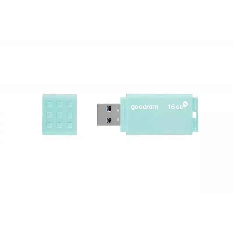 USB zibatmiņa GOODRAM UME3 CARE 16 GB USB Type-A 3.2 Gen 1 (lasīšanas ātrums 60 MB/s, rakstīšanas ātrums 20 MB/s) tirkīza