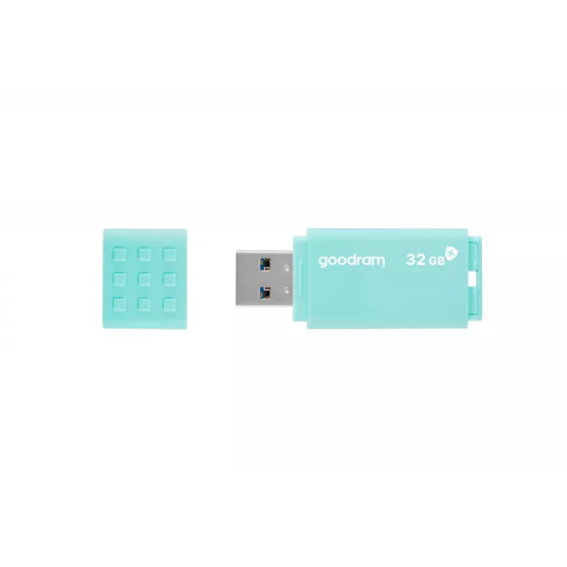 USB zibatmiņa GOODRAM UME3 32 GB USB Type-A 3.2 Gen 1 — tirkīza, 60 MB/s lasīšana, 20 MB/s rakstīšana