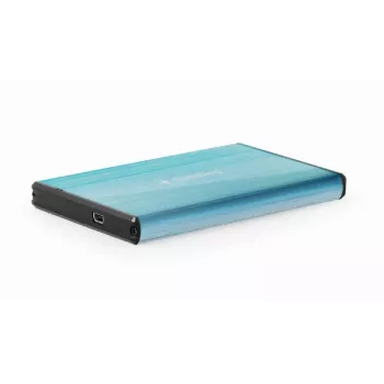 HDD korpuss Gembird EE2-U3S-3-B — 2,5 collu viena nodalījuma, SATA, Mini‑USB A, līdz 7 TB, zils