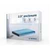 HDD korpuss Gembird EE2-U3S-3-B — 2,5 collu viena nodalījuma, SATA, Mini‑USB A, līdz 7 TB, zils
