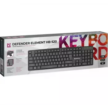 Vadu USB tastatūra DEFENDER HB-520 — kompakts izkārtojums, USB savienojums