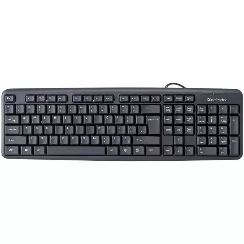 Vadu USB tastatūra DEFENDER HB-520 — kompakts izkārtojums, USB savienojums