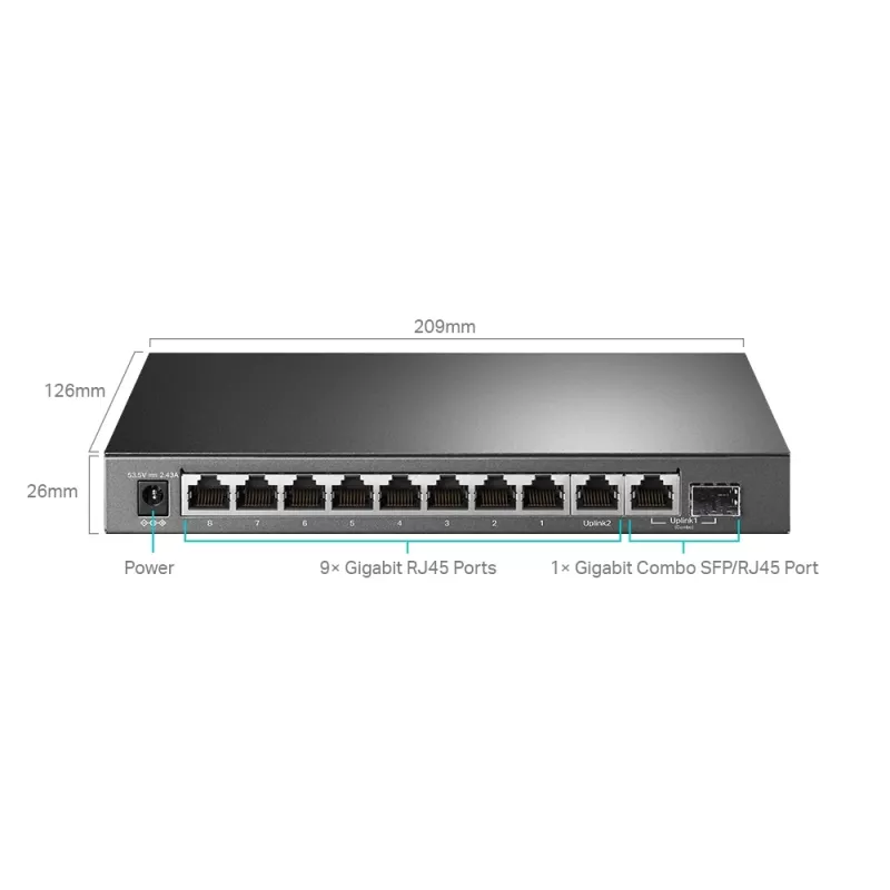 Pārvaldāmais slēdzis TP-Link TL-SG1210MPE 10 portu Gigabit ar 8 portu PoE+