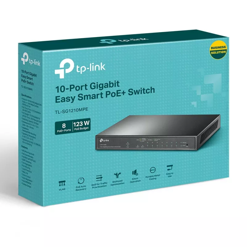 Pārvaldāmais slēdzis TP-Link TL-SG1210MPE 10 portu Gigabit ar 8 portu PoE+