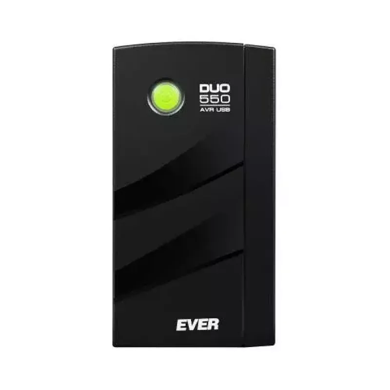 Nepārtrauktās barošanas bloks EVER DUO 550 PL AVR USB 550VA, 0,55 kVA / 330 W, Line-Interactive, 3×C13 kontaktligzdas, 12V 5Ah akumulators