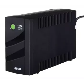 Nepārtrauktās barošanas bloks EVER DUO 550 PL AVR USB 550VA, 0,55 kVA / 330 W, Line-Interactive, 3×C13 kontaktligzdas, 12V 5Ah akumulators