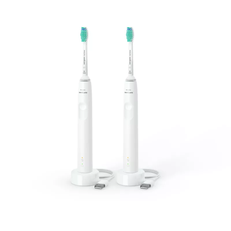 Philips 3000 sērijas 3100 sērijas HX3675/13 2 iepakojuma soniskās elektriskās zobu birstes - balta