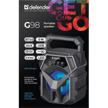 Monoportatīvais skaļrunis Defender G98 Melns