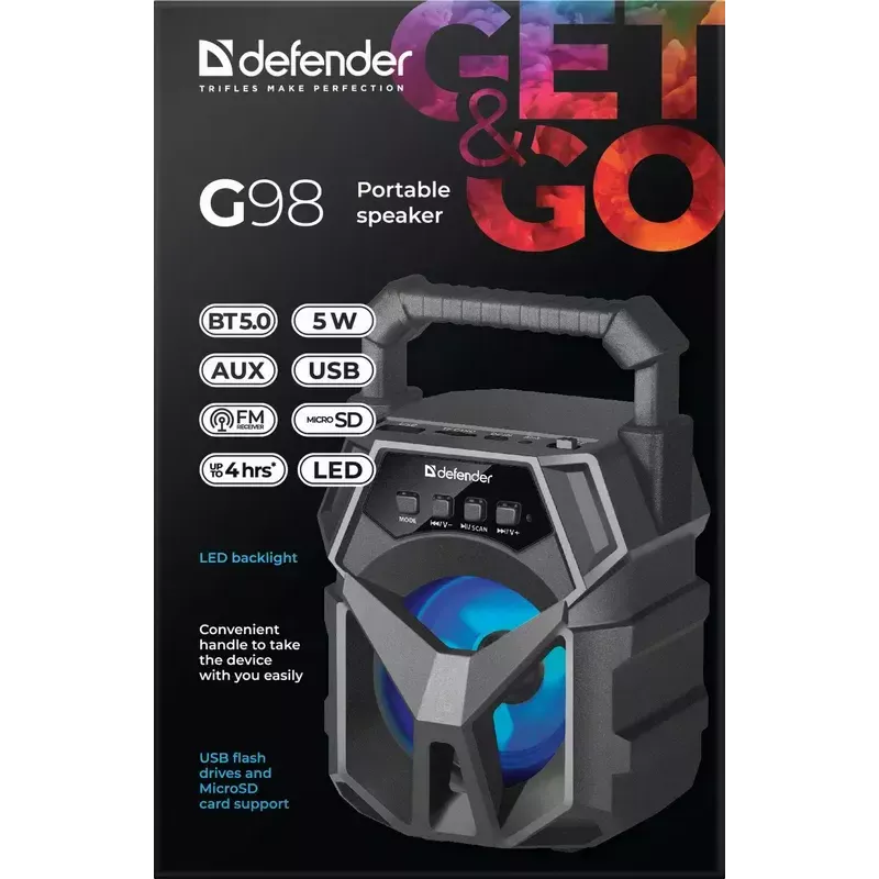 Monoportatīvais skaļrunis Defender G98 Melns