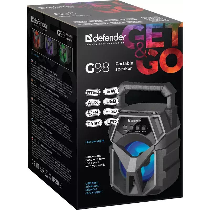 Monoportatīvais skaļrunis Defender G98 Melns