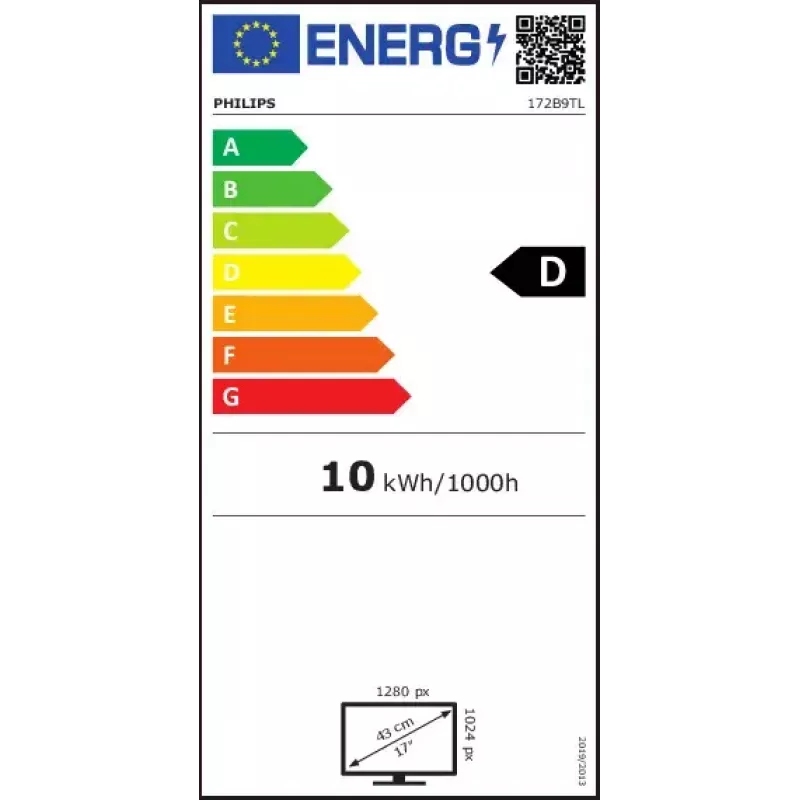 Philips 172B9TL/00 datora monitors 43,2 cm (17 colli) 1280 x 1024 pikseļi Full HD LCD skārienekrāns Melns