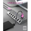 ICY BOX IB-HUB1701-C3 USB 3.2 Gen 1 (3.1 Gen 1) Type-B 5000 Mbit/s Antracīts