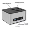 Dokstacija QOLTEC 5316 2x 2.5/3.5 collu HDD/SSD, SATA, USB 3.0 (5 Gb/s), alumīnija korpuss