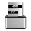 Dokstacija QOLTEC 5316 2x 2.5/3.5 collu HDD/SSD, SATA, USB 3.0 (5 Gb/s), alumīnija korpuss