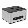 Dokstacija QOLTEC 5316 2x 2.5/3.5 collu HDD/SSD, SATA, USB 3.0 (5 Gb/s), alumīnija korpuss