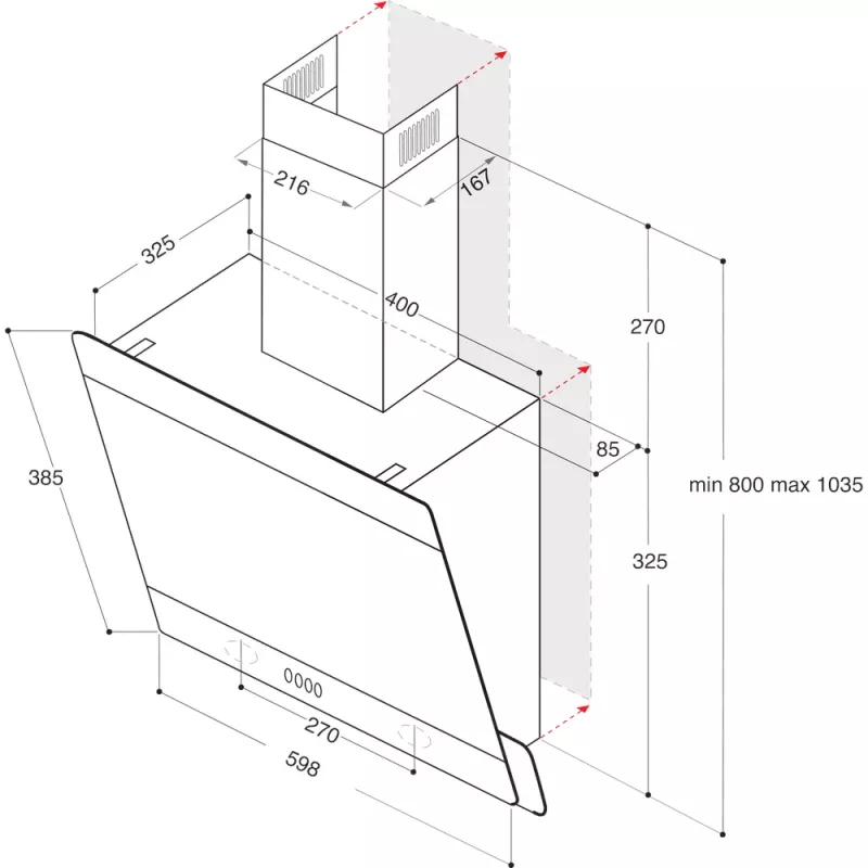 Whirlpool AKR 65F LM K Sienas stiprinājuma Melna 375 m³/h