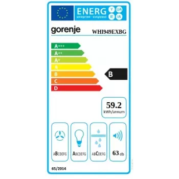 Gorenje WHI949EXBG tvaika nosūcējs sienas montāžai Sudraba, Nerūsējošais tērauds 608 m³/h