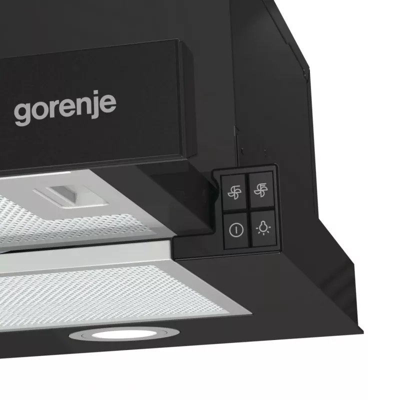 Gorenje TH62E4BG Daļēji iebūvējams (izvelkams) Melns 450 m³/h