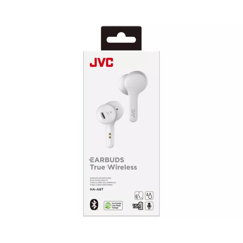 JVC HA-A8T-W Austiņas True Wireless Stereo (TWS) In-ear Mūzika Bluetooth Balts