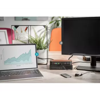 DIGITUS KVM slēdzis, 2x1 DP, DP/HDMI izeja, USB 4Kx2K@60Hz