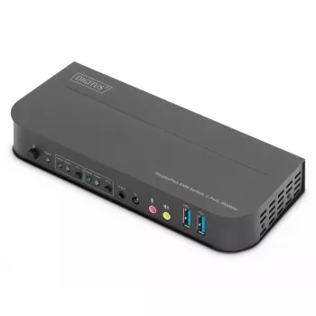 DIGITUS KVM slēdzis, 2x1 DP, DP/HDMI izeja, USB 4Kx2K@60Hz