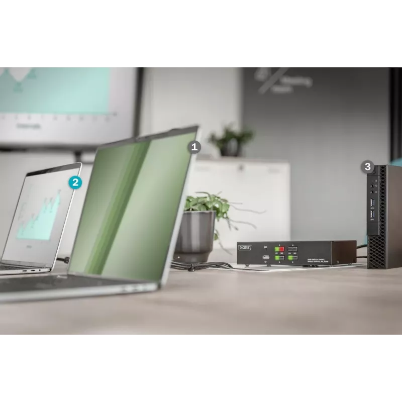 KVM slēdzis Digitus 4 portu viena displeja 4K HDMI