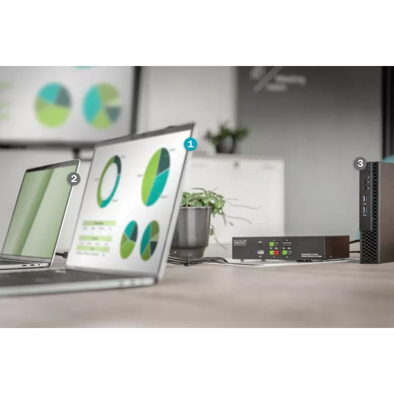 KVM slēdzis Digitus 4 portu viena displeja 4K HDMI