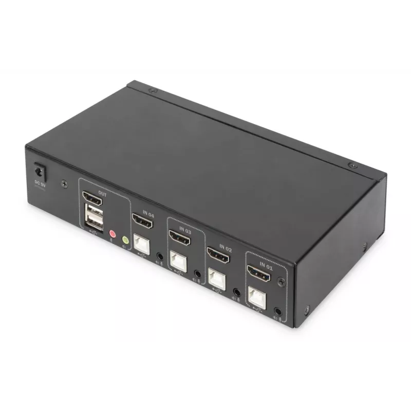 KVM slēdzis Digitus 4 portu viena displeja 4K HDMI