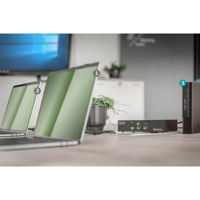 KVM slēdzis Digitus 4 portu viena displeja 4K HDMI