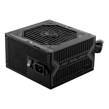 MSI MAG A550BN UK barošanas bloks '550W, 80 Plus Bronze sertificēts, 12V viena sliede, līdzstrāvas-līdzstrāvas ķēde, 120mm ventilators, nemodulārs, apvalkotie kabeļi, ATX barošanas bloks, UK strāvas vads, melns'