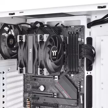 Procesora dzesētājs THERMALTAKE Toughair 510, divi 120 mm ventilatori, 4 siltuma caurules, 159,5×98,8×123,6 mm, melns