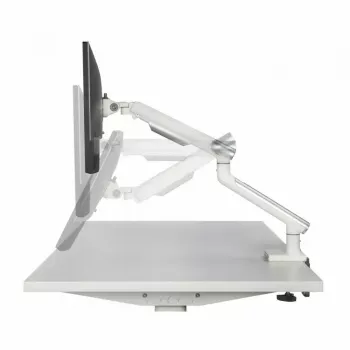 Monitora galda stiprinājums ART RAMM L-19GD 17–32 collu monitoriem, gāzes palīdzība, 2–9 kg, 2x USB 3.0, balts, skava