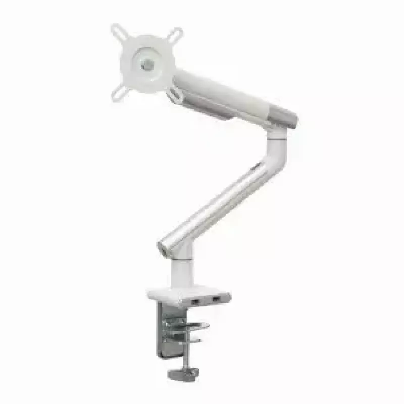 Monitora galda stiprinājums ART RAMM L-19GD 17–32 collu monitoriem, gāzes palīdzība, 2–9 kg, 2x USB 3.0, balts, skava