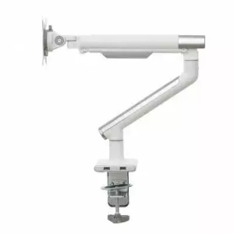 Monitora galda stiprinājums ART RAMM L-19GD 17–32 collu monitoriem, gāzes palīdzība, 2–9 kg, 2x USB 3.0, balts, skava