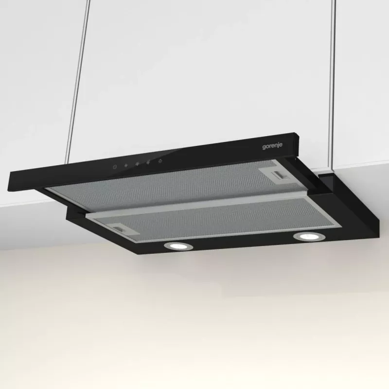 Gorenje TH64E4BG Daļēji iebūvējams (izvelkams) Melns 450 m³/h