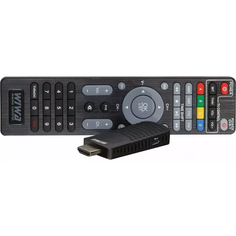 DVB-T/DVB-T2 uztvērējs WIWA H.265 MINI — H.265 HD digitālais virszemes uztvērējs, Full HD, HDMI, USB, 5V/1.5A