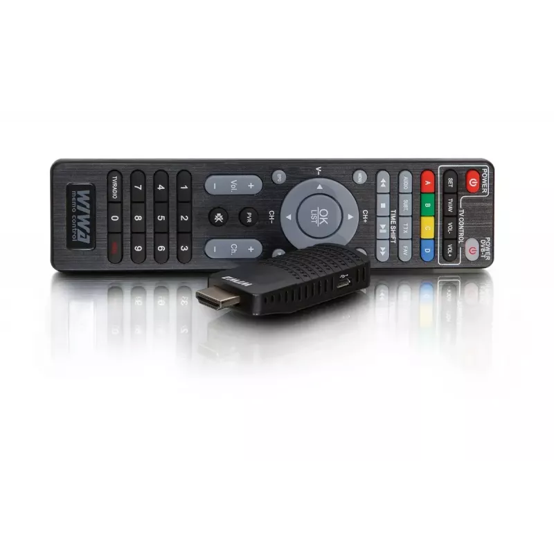 DVB-T/DVB-T2 uztvērējs WIWA H.265 MINI — H.265 HD digitālais virszemes uztvērējs, Full HD, HDMI, USB, 5V/1.5A