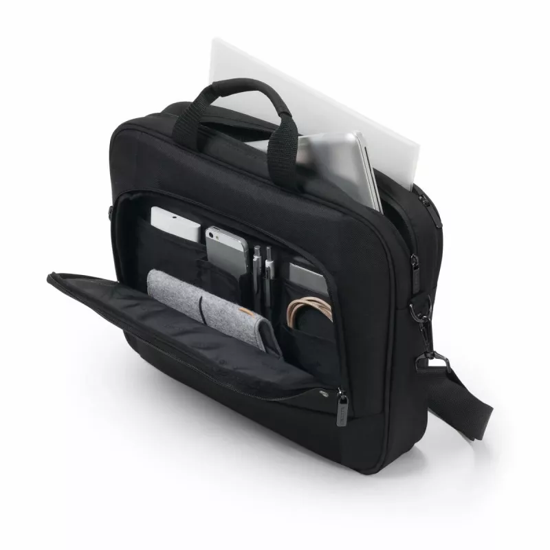 DICOTA Eco Top Traveller Base - 15-17,3 collu klēpjdatora soma - melna / 300d pārstrādāta PET poliestera