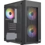 Aerocool HEXFORMBKV2 Micro ATX datora korpuss ar 3 FRGB melniem ventilatoriem
