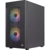 Aerocool HEXFORMBKV2 Micro ATX datora korpuss ar 3 FRGB melniem ventilatoriem