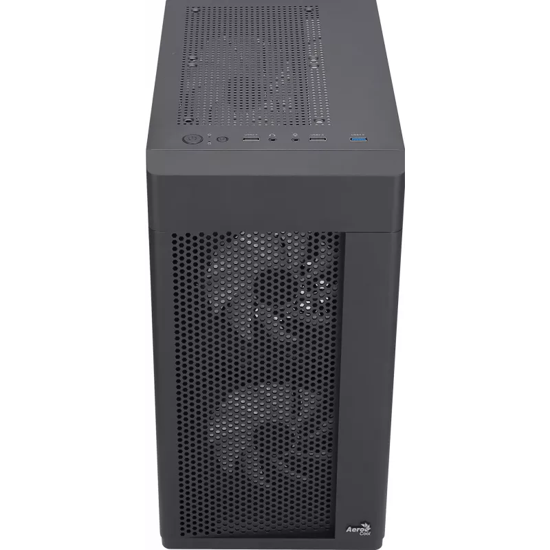 Aerocool HEXFORMBKV2 Micro ATX datora korpuss ar 3 FRGB melniem ventilatoriem