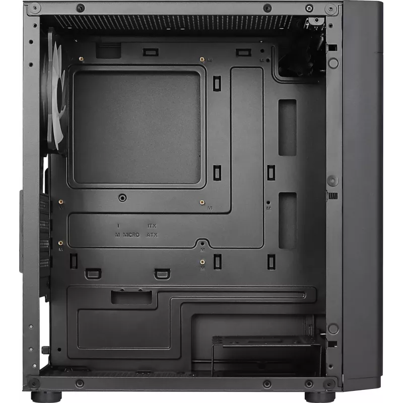 Aerocool HEXFORMBKV2 Micro ATX datora korpuss ar 3 FRGB melniem ventilatoriem